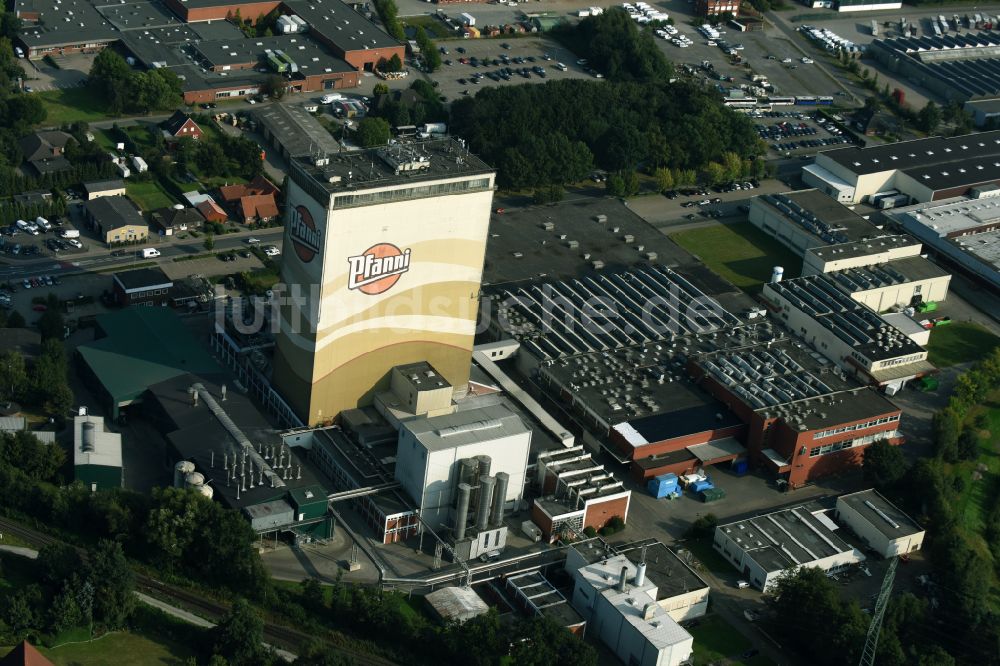 Luftaufnahme Cloppenburg - Lebensmittel- Hersteller Pfanni der Emsland Food GmbH in Cloppenburg im Bundesland Niedersachsen, Deutschland