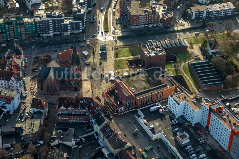 Luftaufnahme Herne - Leerstehendes ehemaliges Kaufhaus- Gebäude der Adler Modemärkte AG in Herne im Bundesland Nordrhein-Westfalen, Deutschland