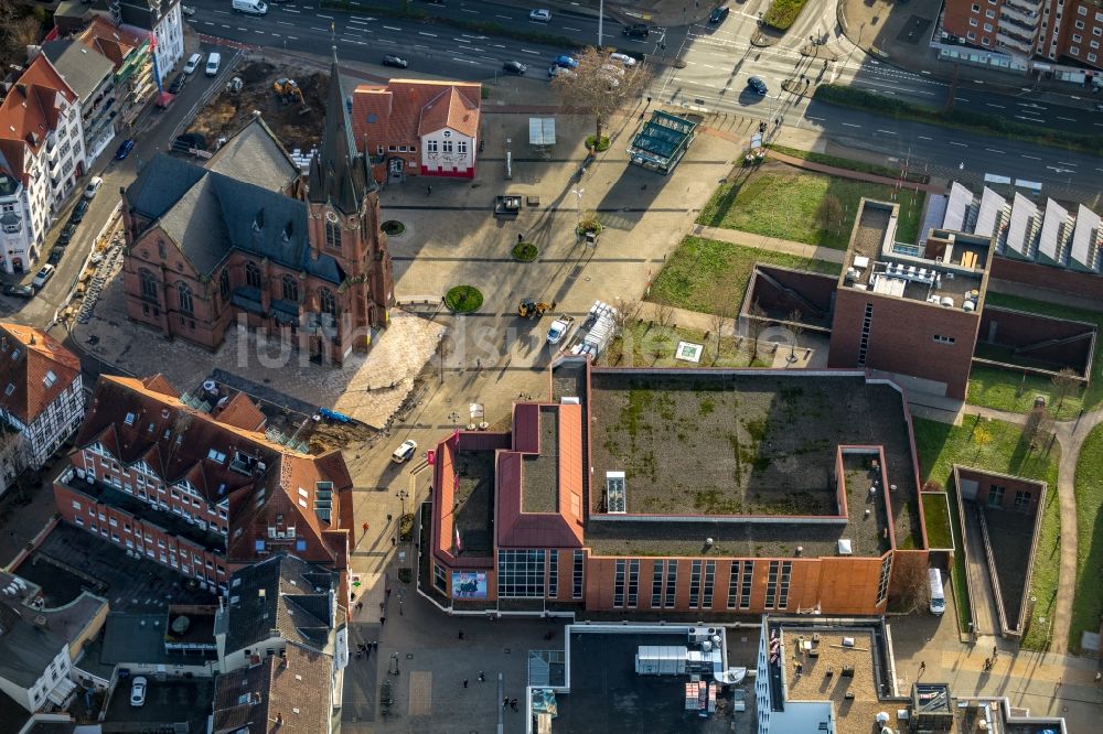 Luftbild Herne - Leerstehendes ehemaliges Kaufhaus- Gebäude der Adler Modemärkte AG in Herne im Bundesland Nordrhein-Westfalen, Deutschland