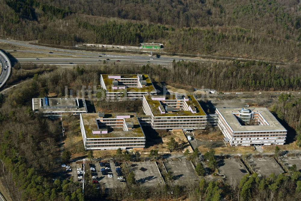 Luftbild Stuttgart - Leerstehendes, ungenutztes Gebäude Altes IBM Areal - Eiermann-Campus in Stuttgart im Bundesland Baden-Württemberg, Deutschland