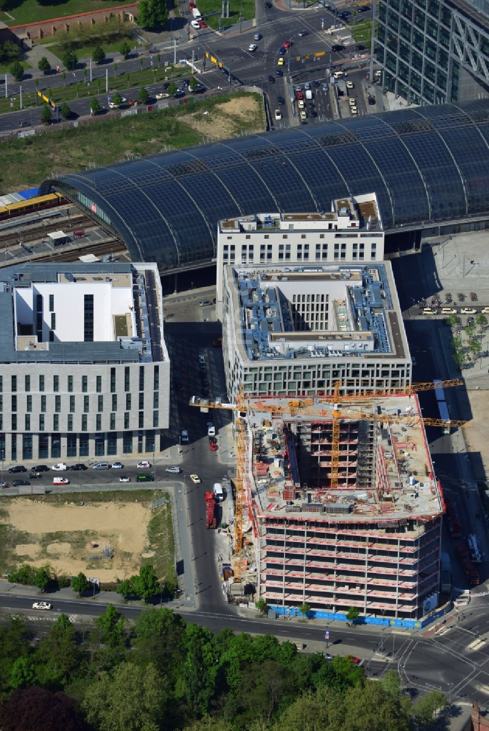 Luftaufnahme Berlin - Lehrter Stadtquartier im Ortsteil Moabit in Berlin