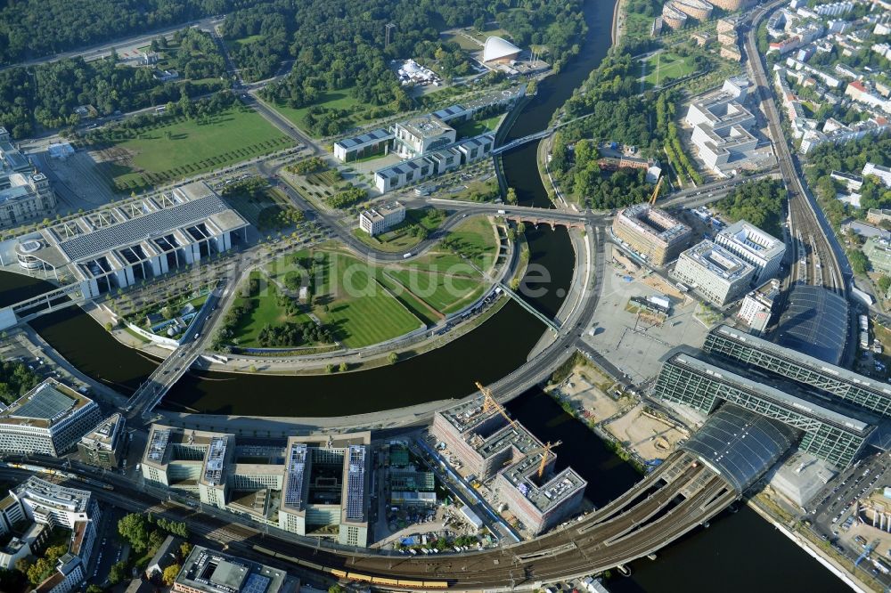 Luftbild Berlin Moabit - Lehrter Stadtquartier im Ortsteil Moabit in Berlin