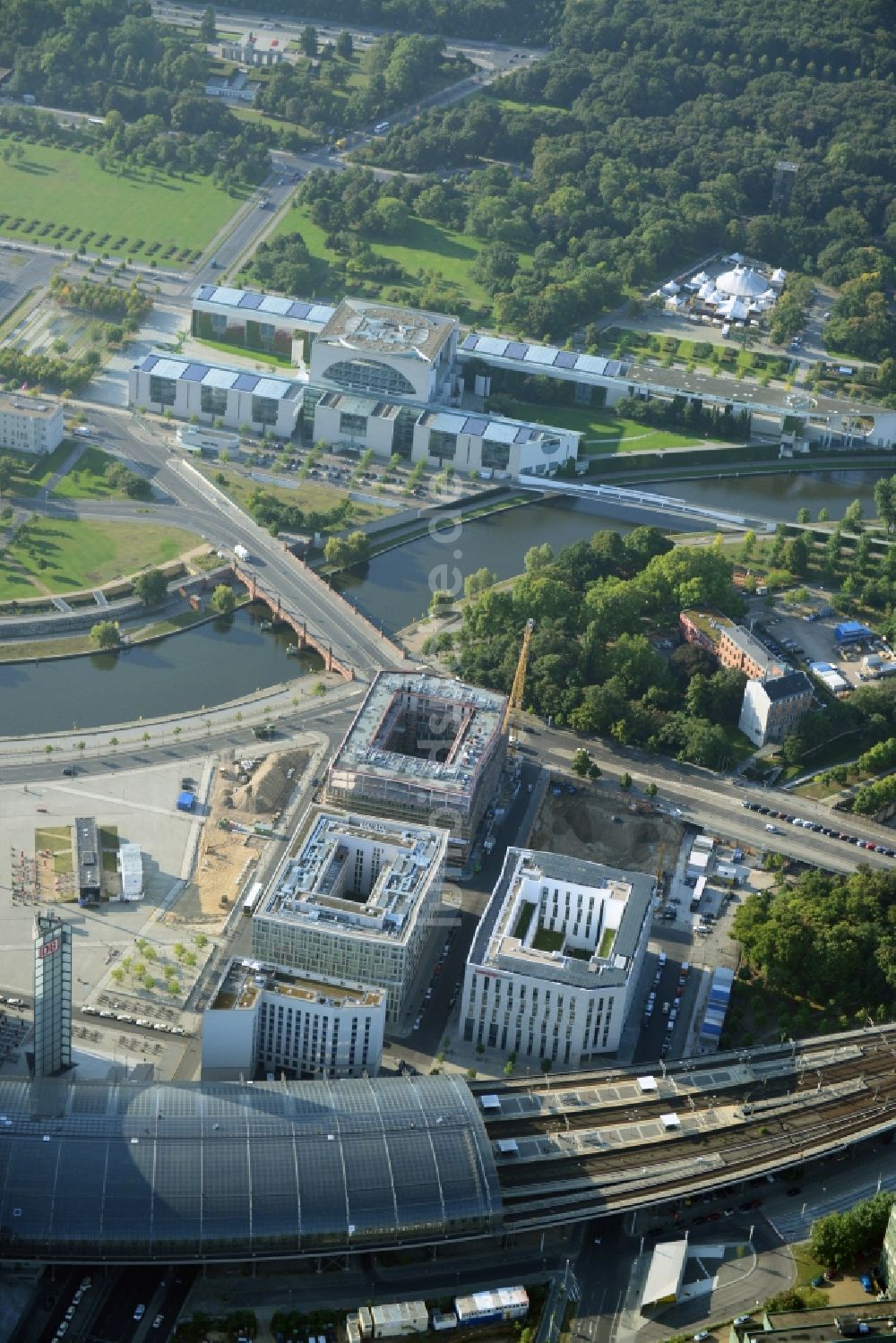 Luftbild Berlin Moabit - Lehrter Stadtquartier im Ortsteil Moabit in Berlin