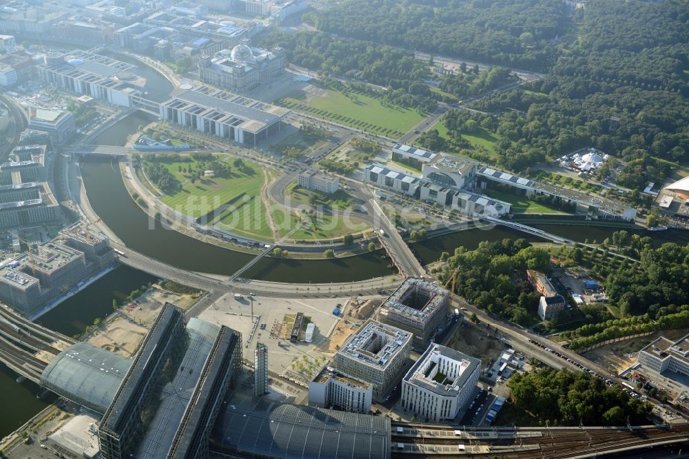 Berlin Moabit von oben - Lehrter Stadtquartier im Ortsteil Moabit in Berlin