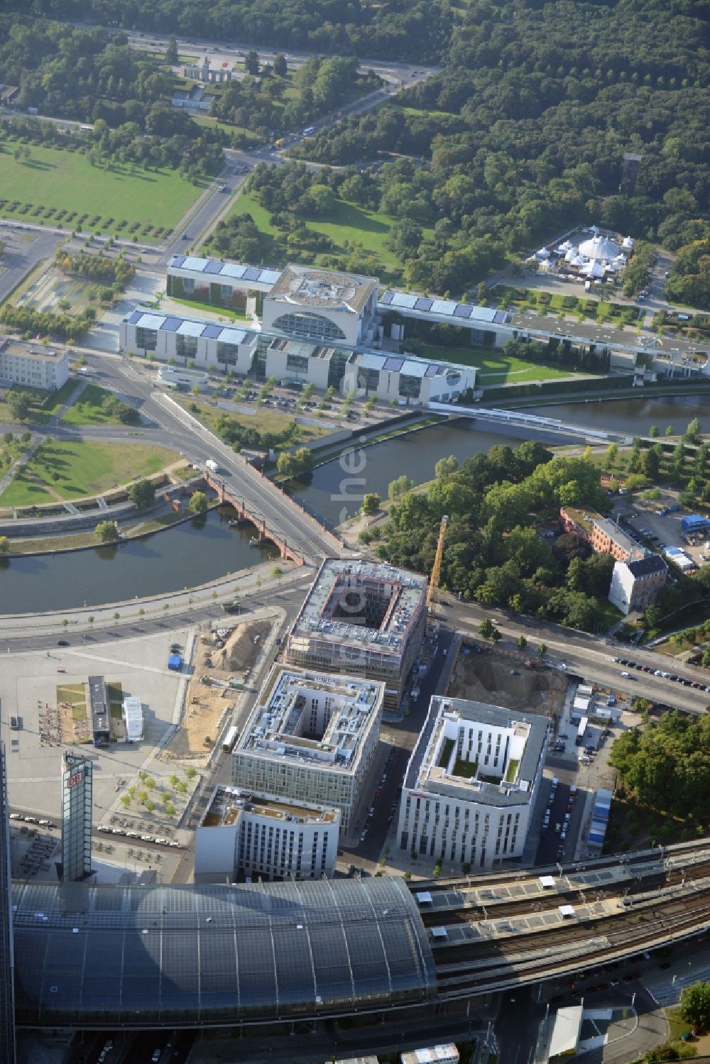 Berlin von oben - Lehrter Stadtquartier im Ortsteil Moabit in Berlin