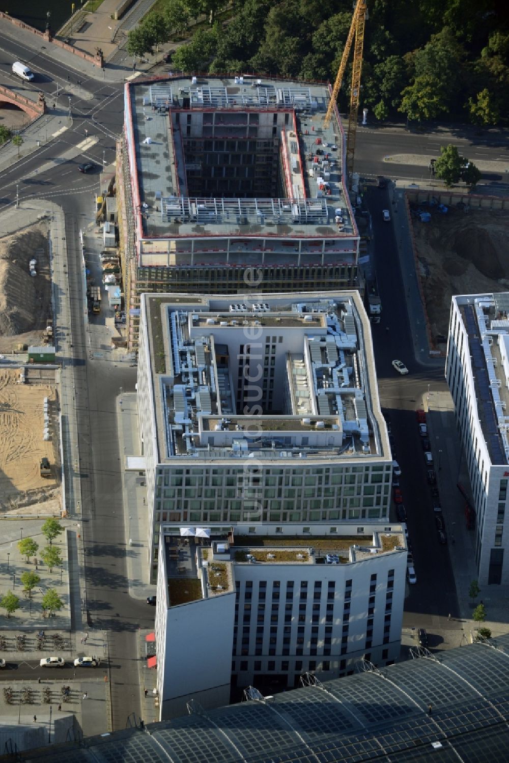 Luftaufnahme Berlin - Lehrter Stadtquartier im Ortsteil Moabit in Berlin