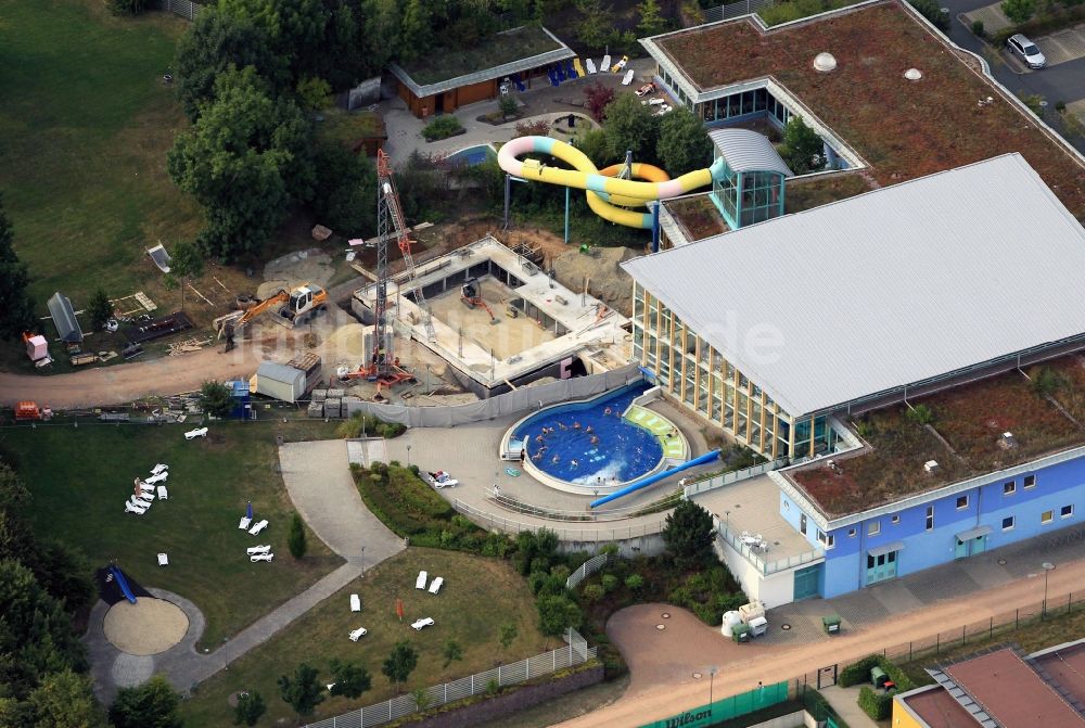 Luftbild Leinefelde - Leine - Bad am Lunapark mit Baustelle in Leinefelde in Thüringen