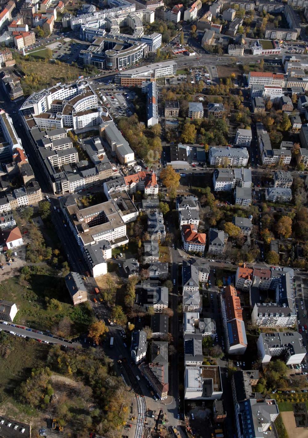 Leipzig von oben - Leipzig Zentrum-Ost, Graphisches Viertel