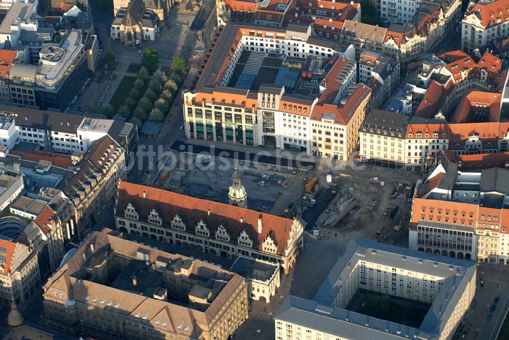 Luftbild Leipzig - Leipziger Altmarkt mit City-Tunnel-Baustelle