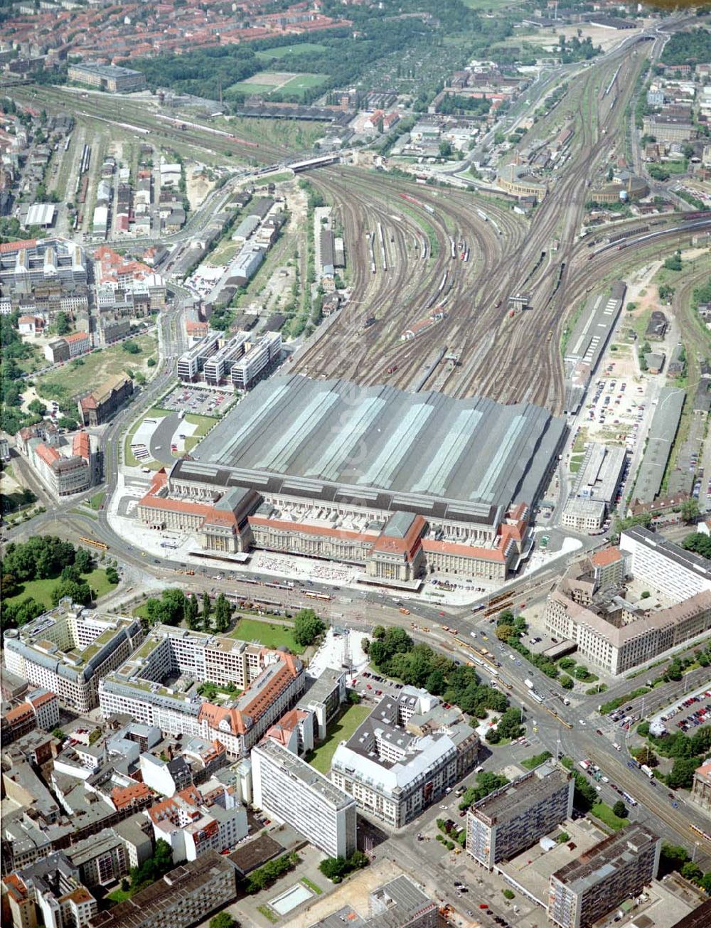 Leipzig von oben - Leipziger Hauptbahnhof.