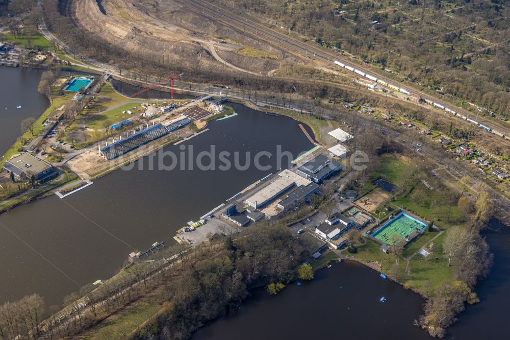 Duisburg von oben - Leistungssport- Zentrum der Regattasterecken - Rennbahn Sportpark Wedau in Duisburg im Bundesland Nordrhein-Westfalen