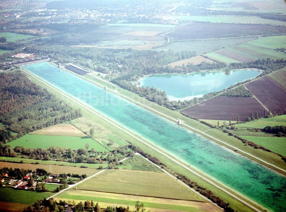 Luftbild Oberschleißheim - Leistungssport- Zentrum der Regattastrecken - Rennbahn Olympia-Regattastrecke an der Dachauer Straße in Oberschleißheim im Bundesland Bayern, Deutschland