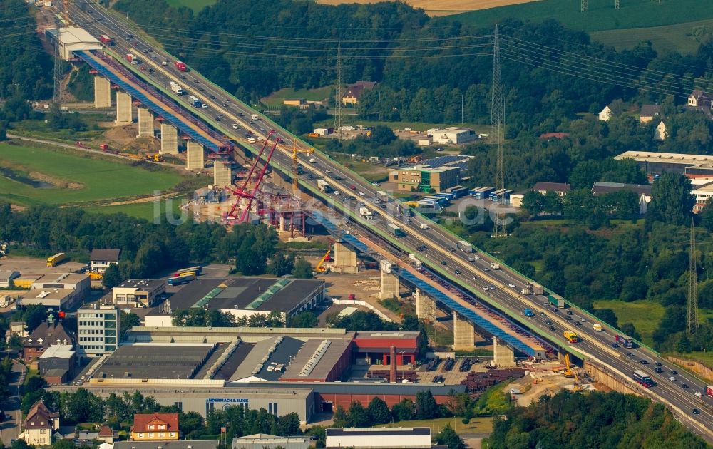 Luftaufnahme Hagen - Lennetalbrücke der Autobahn BAB A45 in Hagen im Bundesland Nordrhein-Westfalen