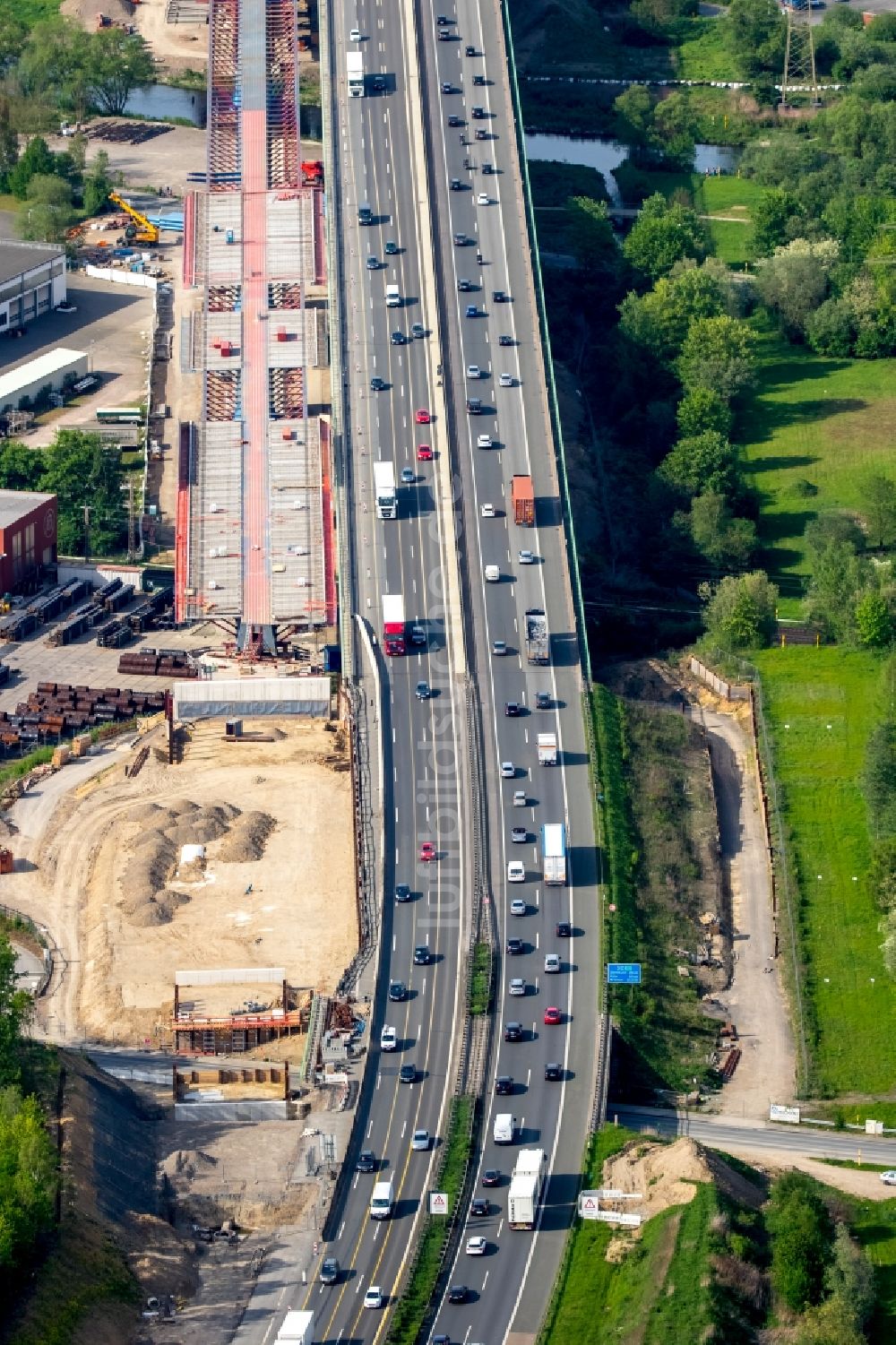 Luftaufnahme Hagen - Lennetalbrücke der Autobahn BAB A45 in Hagen im Bundesland Nordrhein-Westfalen