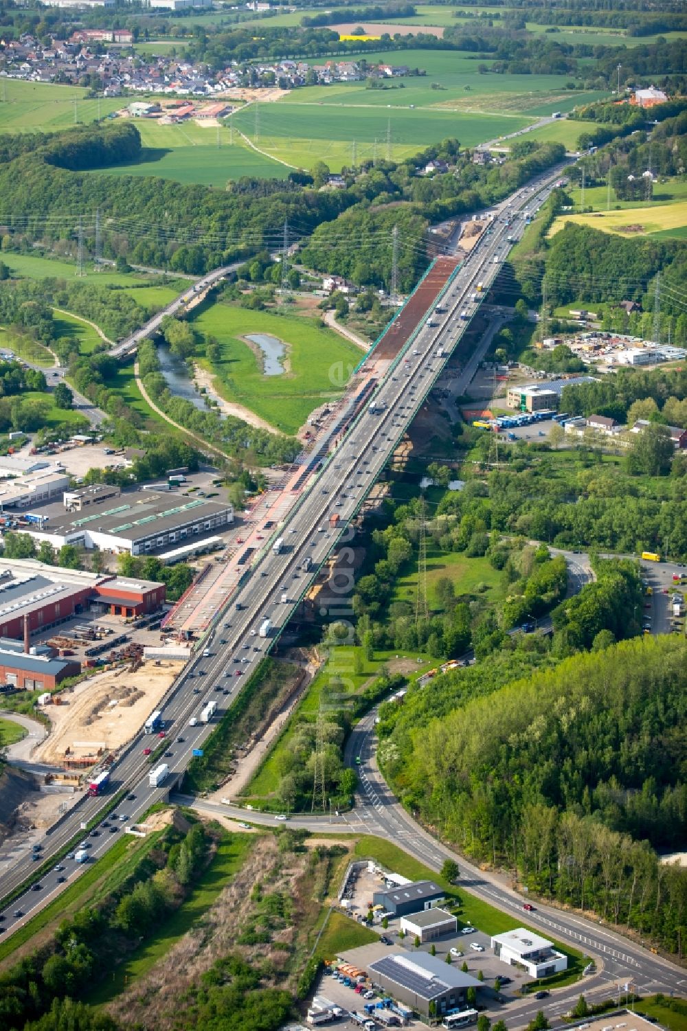 Luftbild Hagen - Lennetalbrücke der Autobahn BAB A45 in Hagen im Bundesland Nordrhein-Westfalen