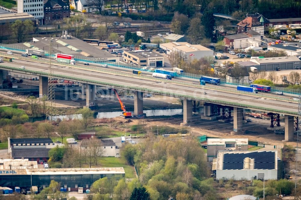 Luftaufnahme Hagen - Lennetalbrücke der Autobahn BAB A45 in Hagen im Bundesland Nordrhein-Westfalen