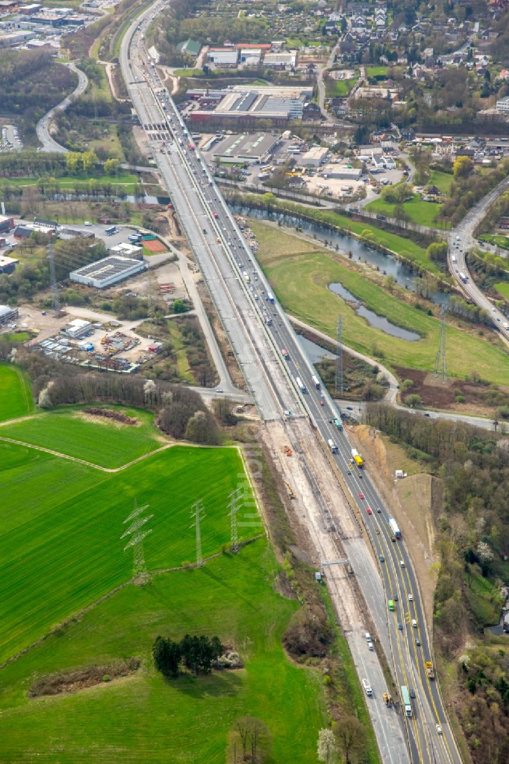 Luftbild Hagen - Lennetalbrücke der Autobahn BAB A45 in Hagen im Bundesland Nordrhein-Westfalen