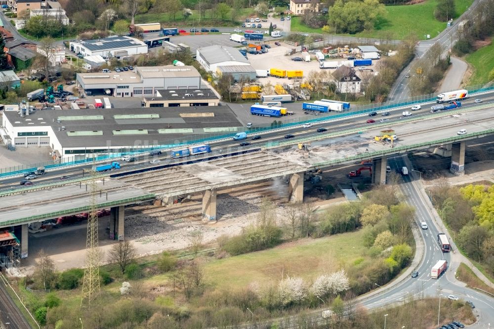 Hagen von oben - Lennetalbrücke der Autobahn BAB A45 in Hagen im Bundesland Nordrhein-Westfalen