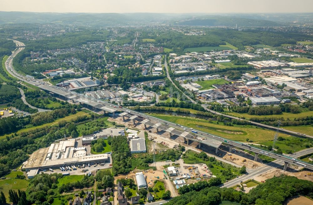 Luftbild Hagen - Lennetalbrücke der Autobahn BAB A45 in Hagen im Bundesland Nordrhein-Westfalen