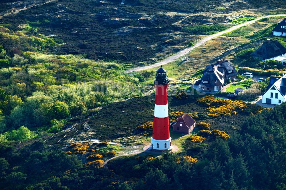 Hörnum (Sylt) aus der Vogelperspektive: Leuchtturm als historisches Seefahrtzeichen in Hörnum (Sylt) im Bundesland Schleswig-Holstein, Deutschland