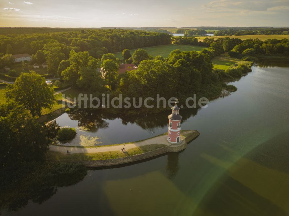 Moritzburg von oben - Leuchtturm am Großteich in Moritzburg im Bundesland Sachsen, Deutschland