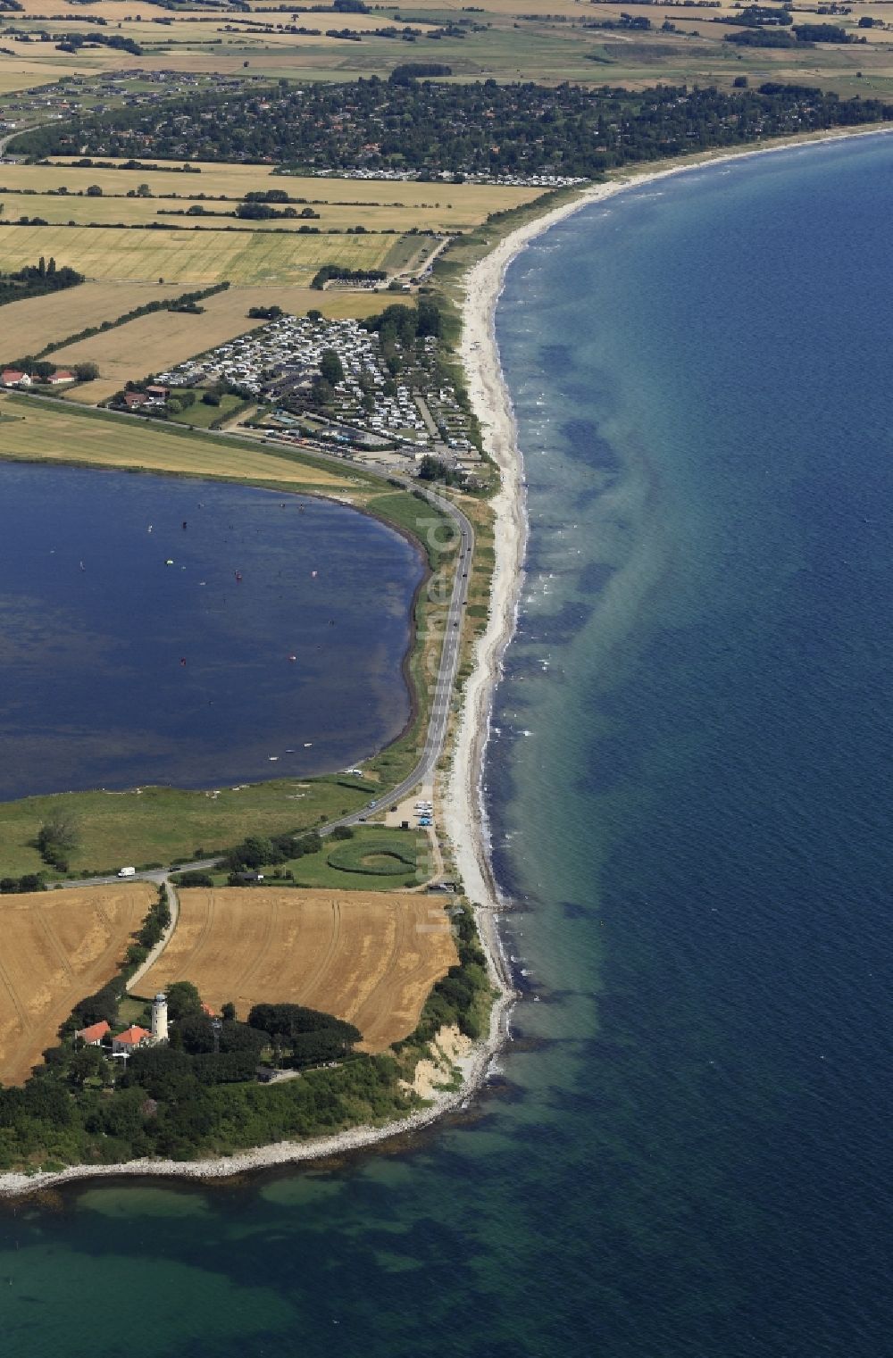 Sydals von oben - Leuchtturm Kegnäs in Sydals in Dänemark