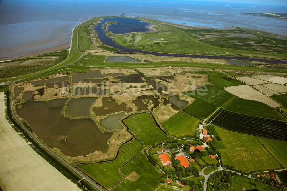 Luftbild Krummhörn - Leybucht und Küste bei Greetsiel in der Gemeinde Krummhörn im Bundesland Niedersachsen