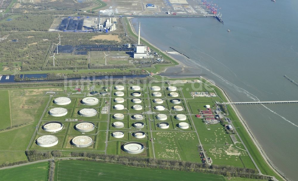 Luftaufnahme Wilhelmshaven - Ölhafen in Wilhelmshaven im Bundesland Niedersachsen