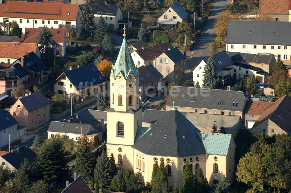 Lichtenberg (Lausitz) von oben - Lichtenberger Kirche in der Lausitz