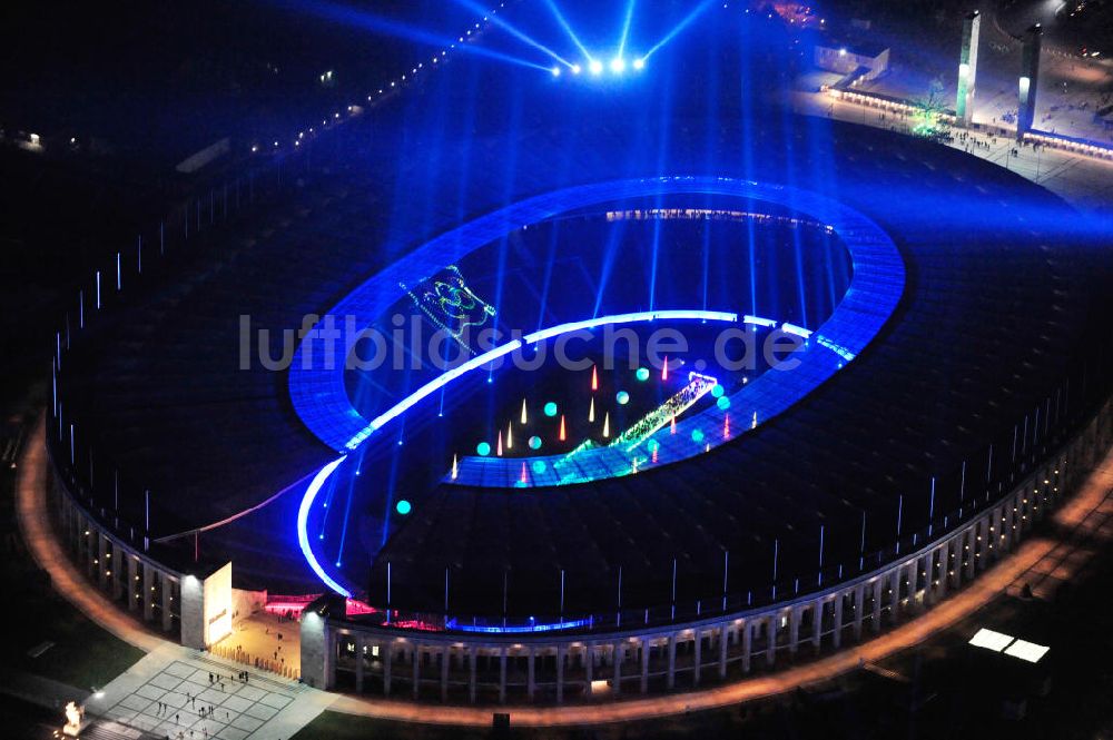 Berlin von oben - Lichtshow Night of Lights im Olympiastadion Berlin