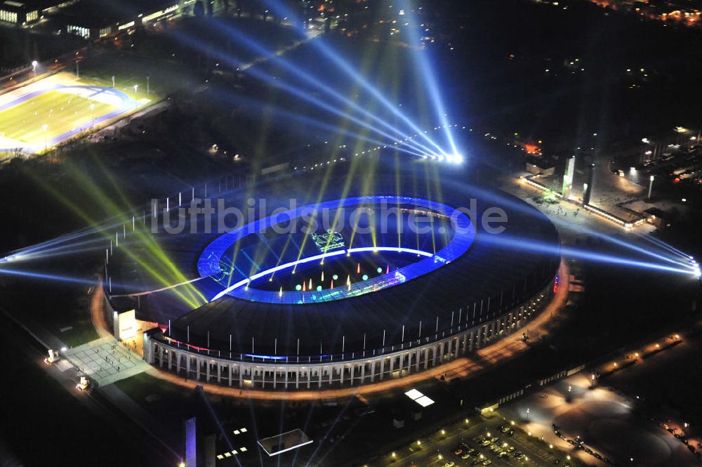 Berlin von oben - Lichtshow Night of Lights im Olympiastadion Berlin