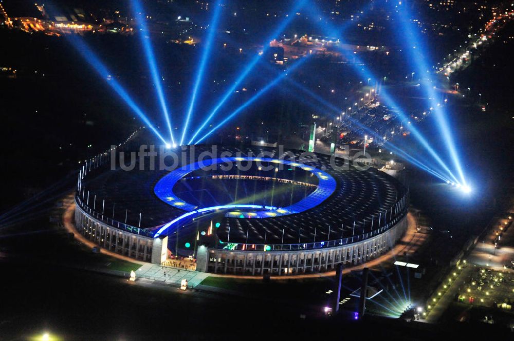 Berlin von oben - Lichtshow Night of Lights im Olympiastadion Berlin