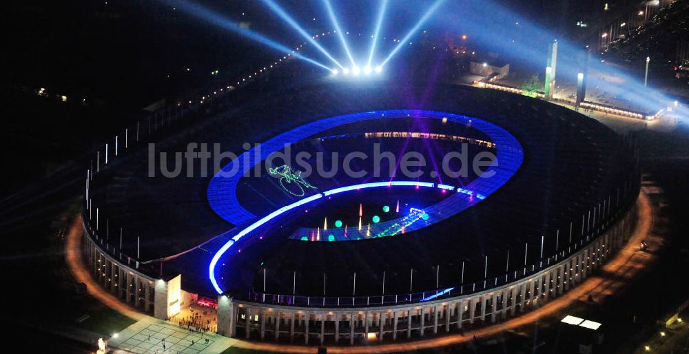 Berlin von oben - Lichtshow Night of Lights im Olympiastadion Berlin