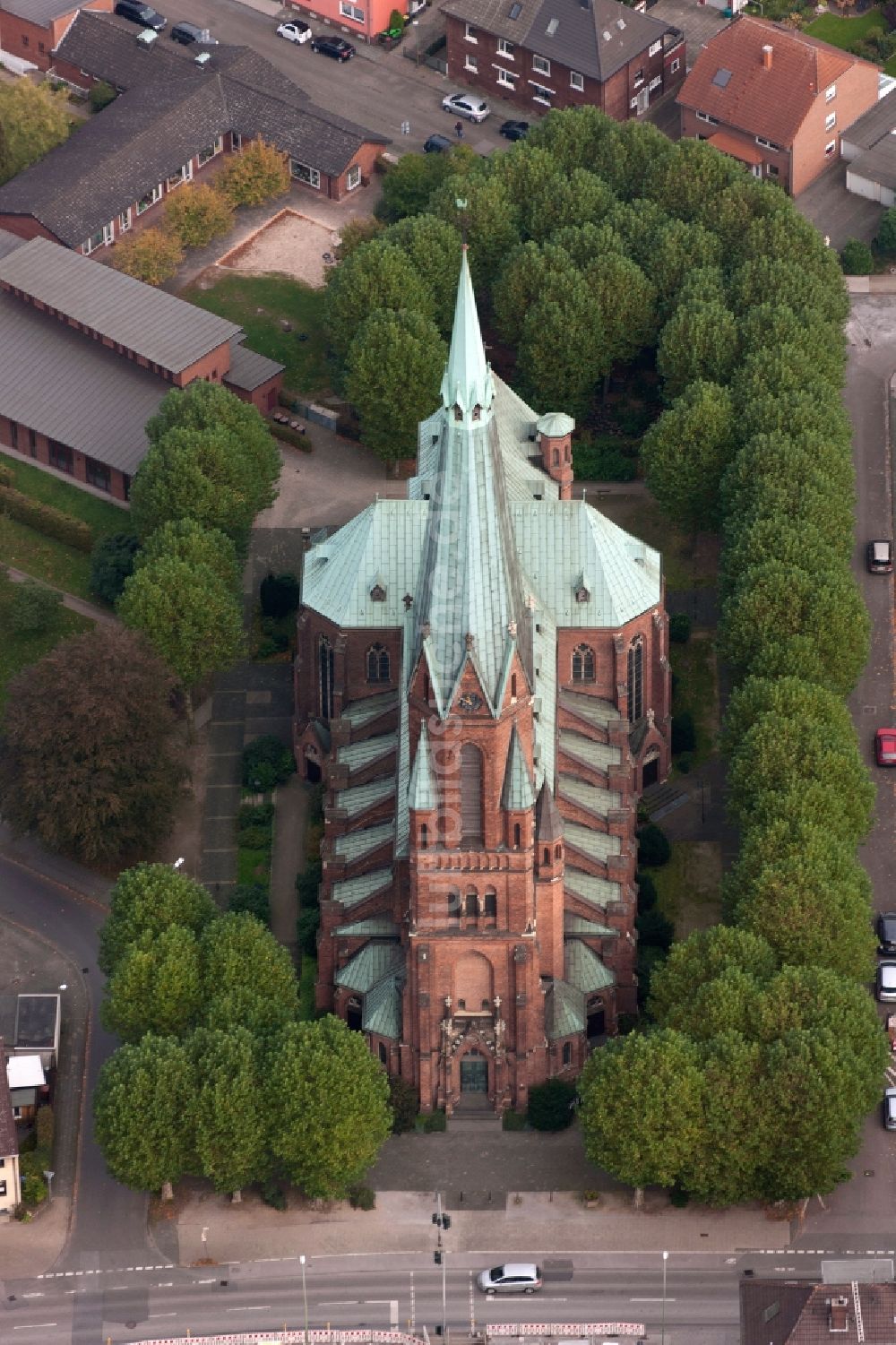 Luftaufnahme Bottrop - Liebfrauenkirche in Bottrop im Bundesland Nordrhein-Westfalen