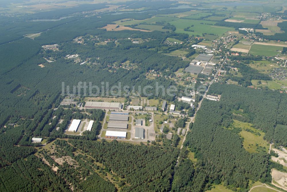 Luftbild Kloster Lehnin OT Damsdorf - Liegenschaft der ehemaligen Bundeswehr- Kaserne Damsdorf