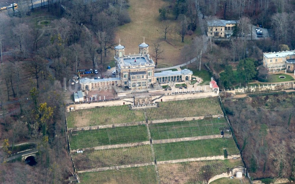 Dresden von oben - Lingnerschloss in Dresden im Bundesland Sachsen