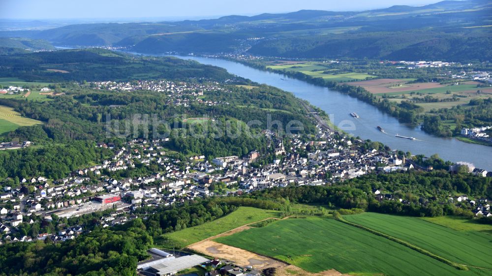 Linz am Rhein aus der Vogelperspektive: Linz am Rhein im Bundesland Rheinland-Pfalz, Deutschland