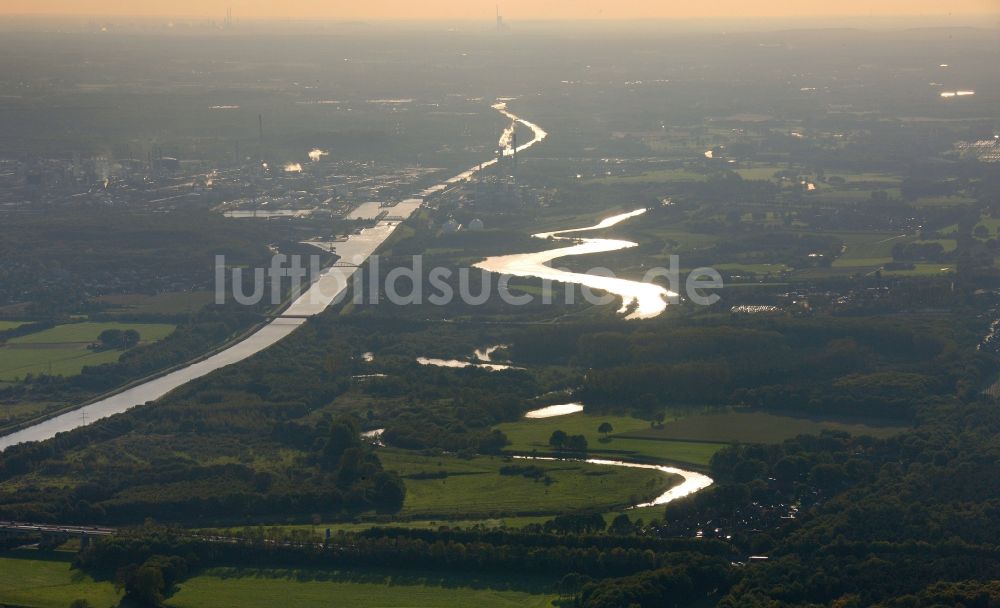 Haltern am See aus der Vogelperspektive: Lippe in Haltern am See im Bundesland Nordrhein-Westfalen