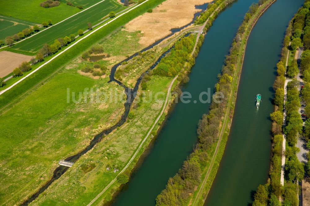 Luftbild Hamm - Lippeauen am Ufer des Flusses Lippe und des Datteln-Hamm-Kanal im Norden der Stadt Hamm im Bundesland Nordrhein-Westfalen