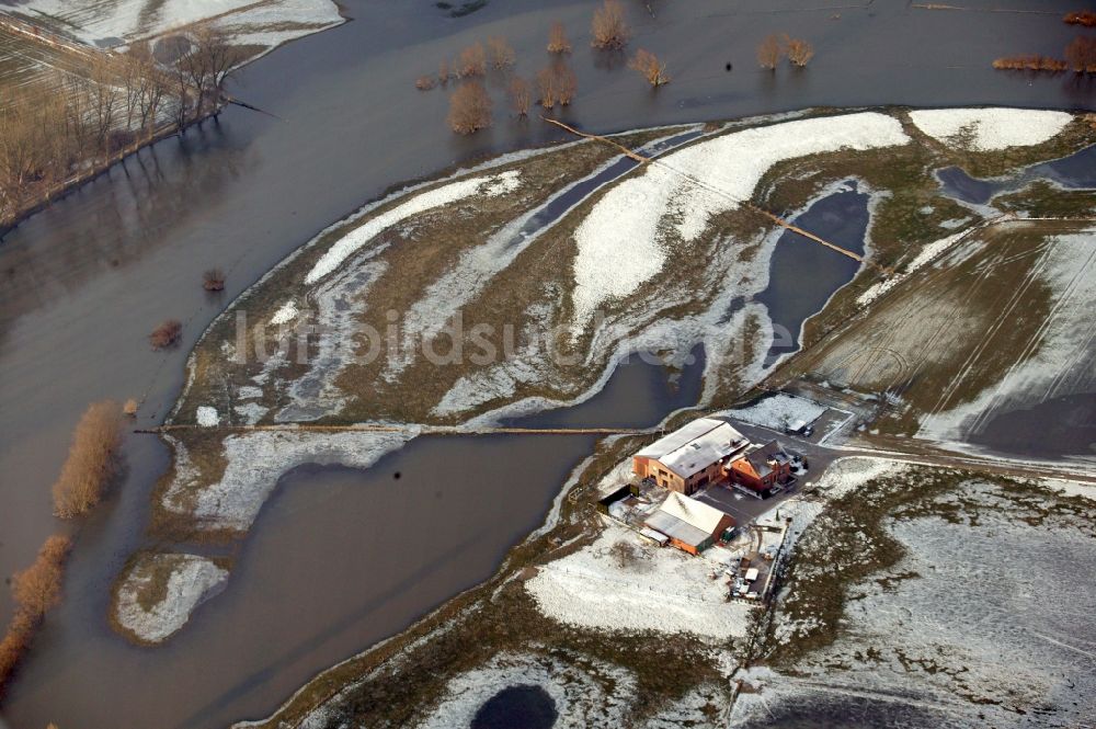 Luftbild Dorsten - Lippehochwasser am Ufer der Lippe an den Dorstener Seenplatte bei Dorsten im Bundesland Nordrhein-Westfalen