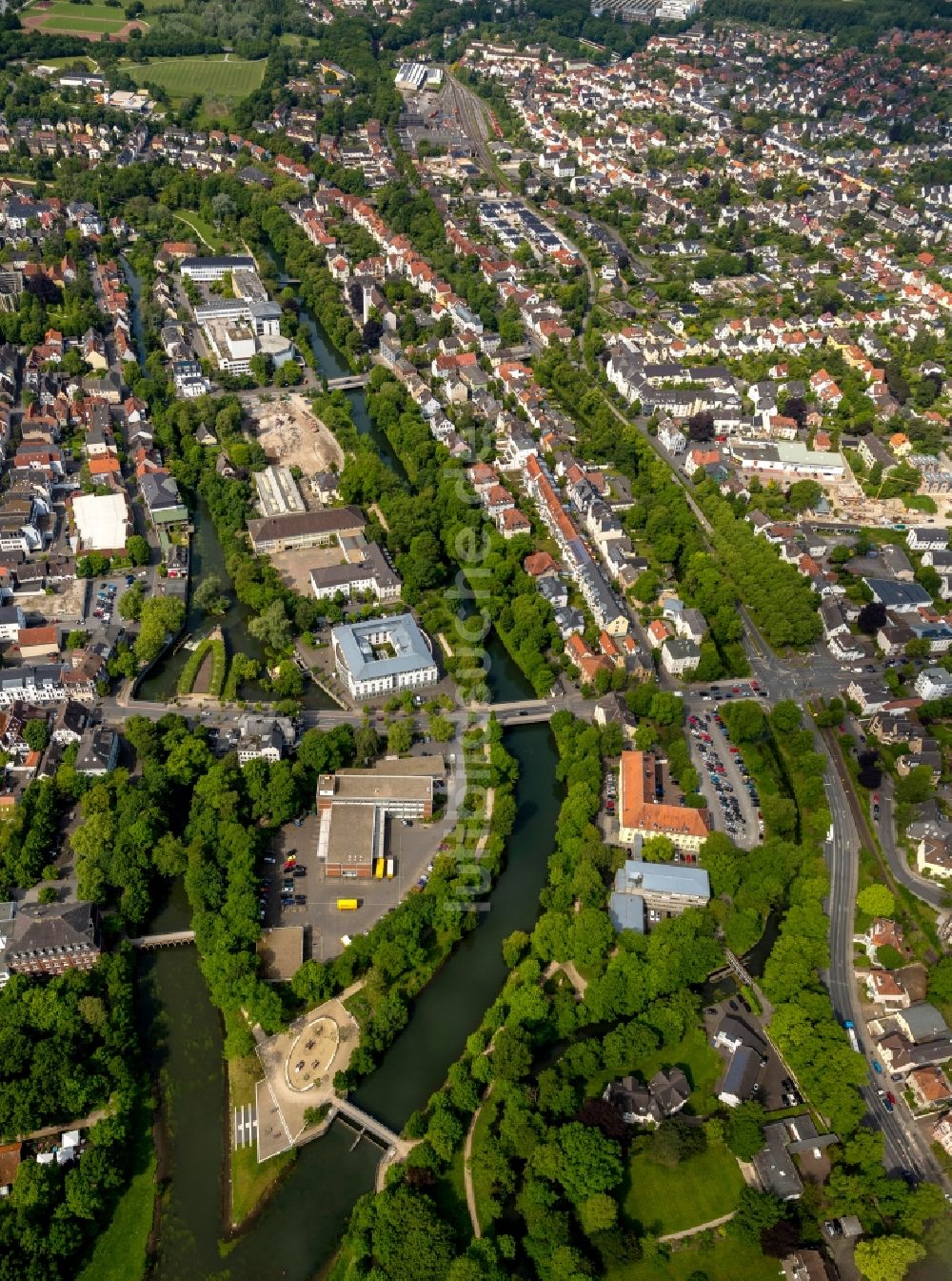 Lippstadt aus der Vogelperspektive: Lippeinsel in Lippstadt im Bundesland Nordrhein-Westfalen