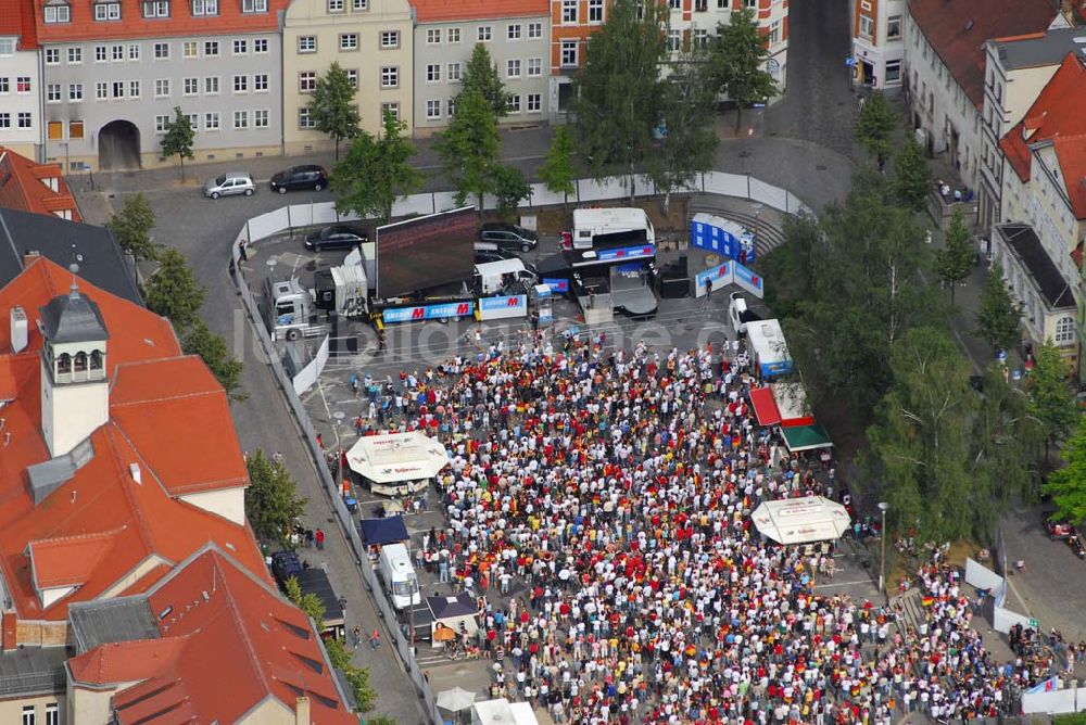 Luftaufnahme Zeitz - Liveübertragung auf dem Marktplatz