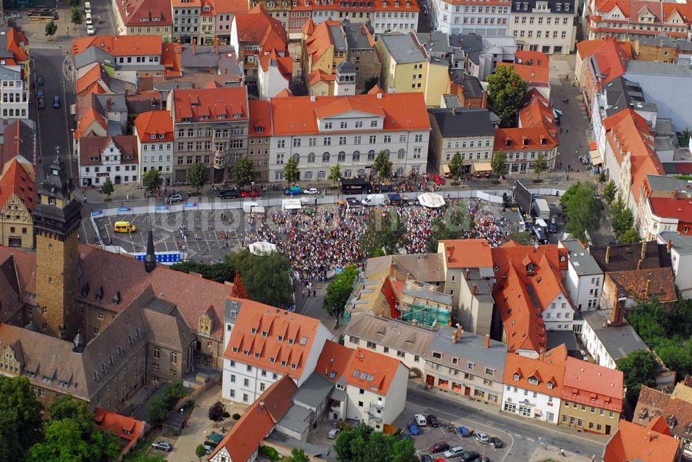 Zeitz von oben - Liveübertragung auf dem Marktplatz