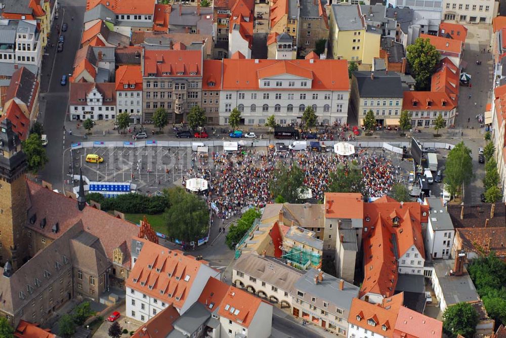 Luftbild Zeitz - Liveübertragung auf dem Marktplatz