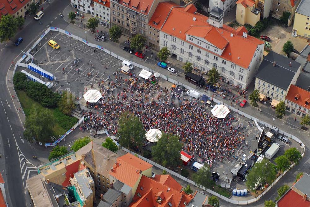 Luftaufnahme Zeitz - Liveübertragung auf dem Marktplatz