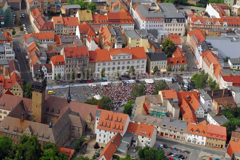 Luftbild Zeitz - Liveübertragung auf dem Marktplatz