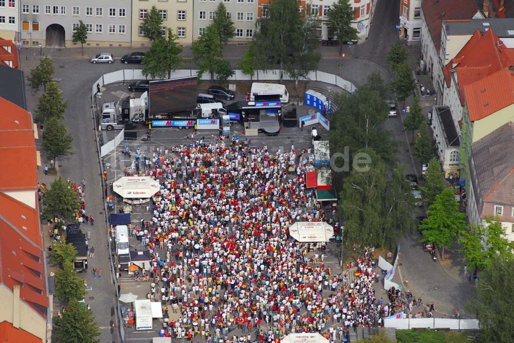 Luftaufnahme Zeitz - Liveübertragung auf dem Marktplatz