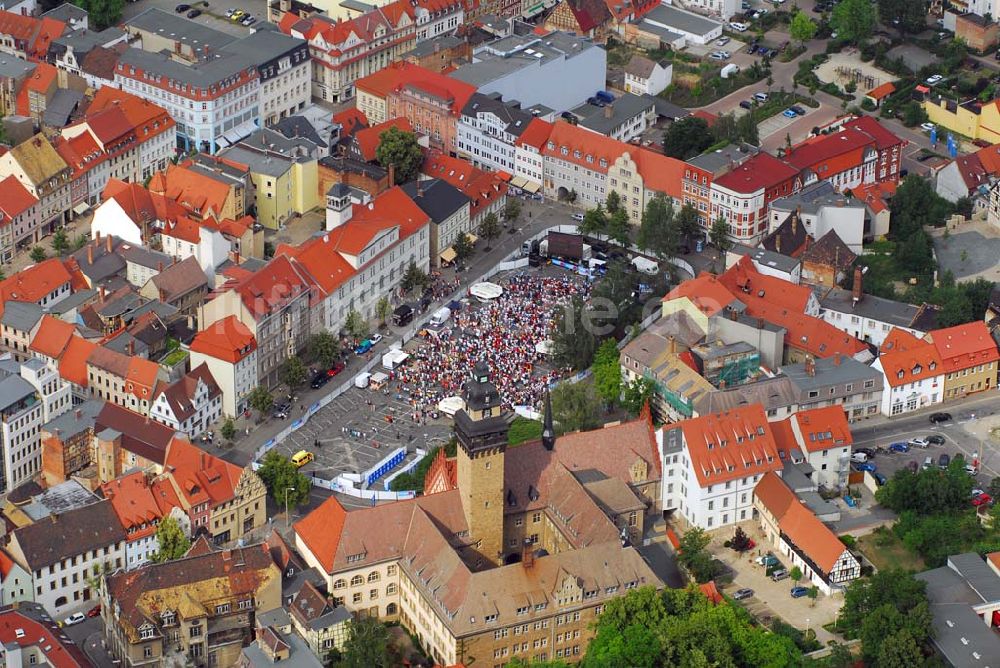 Zeitz von oben - Liveübertragung auf dem Marktplatz