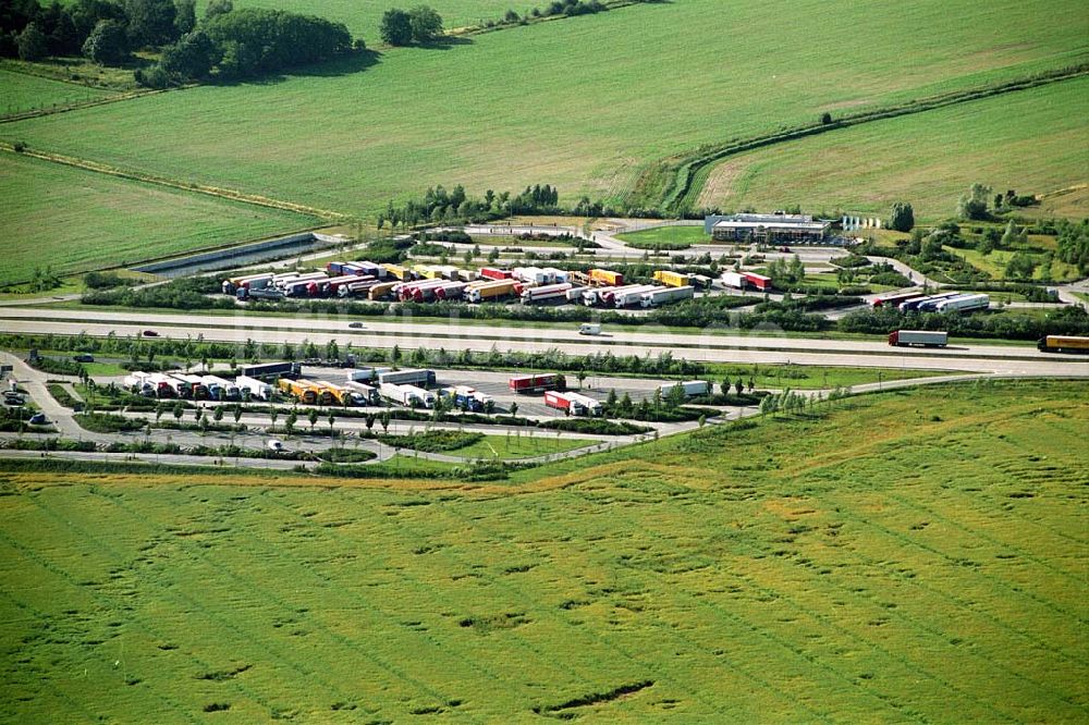 Großbeeren aus der Vogelperspektive: LKW-Autobahn Rastplatz