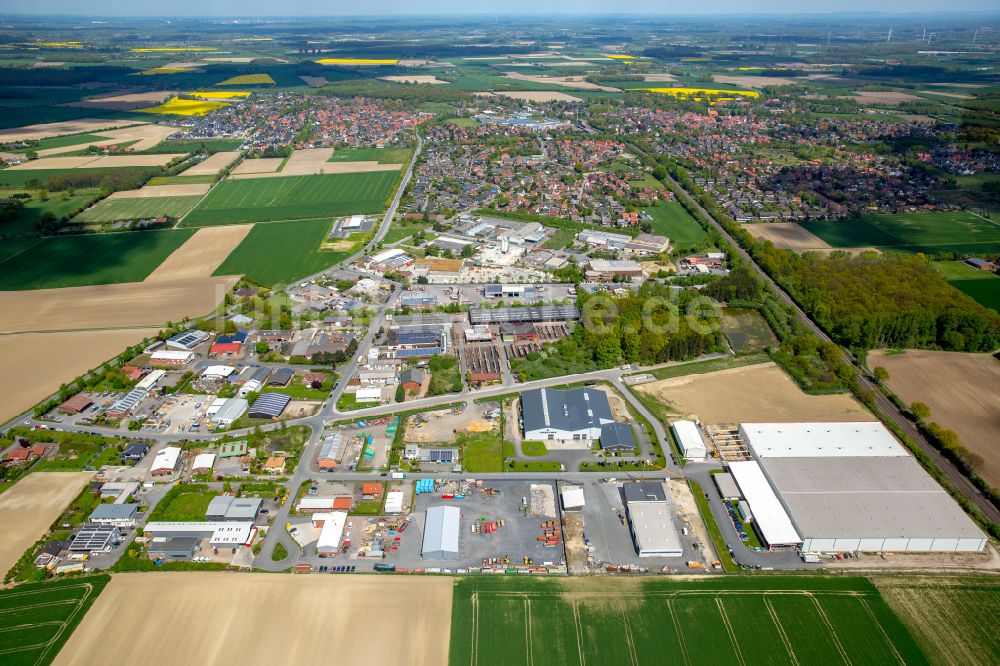 Luftaufnahme Drensteinfurt - Ländliches Industrie- und Gewerbegebiet in Drensteinfurt im Bundesland Nordrhein-Westfalen, Deutschland